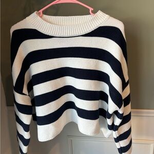 Moon & Madison Navy and White Striped Sweater